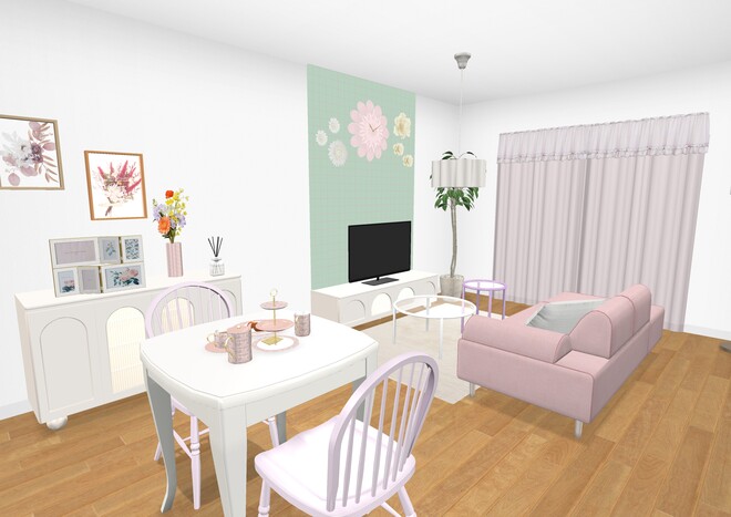 ペールカラーのスイートリビング