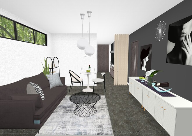 大人のモノトーンリビング